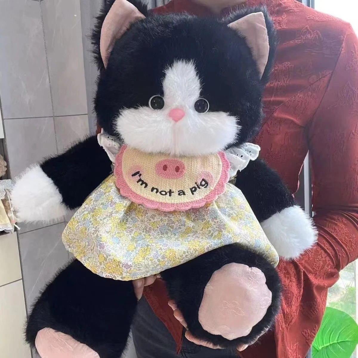 45CM Cute Black Cat Plush Toy Doll Cuddly Pillow Cushion Animal Black Cat Soft Plush Toy Doll for Boy Girl Birthday Gifts