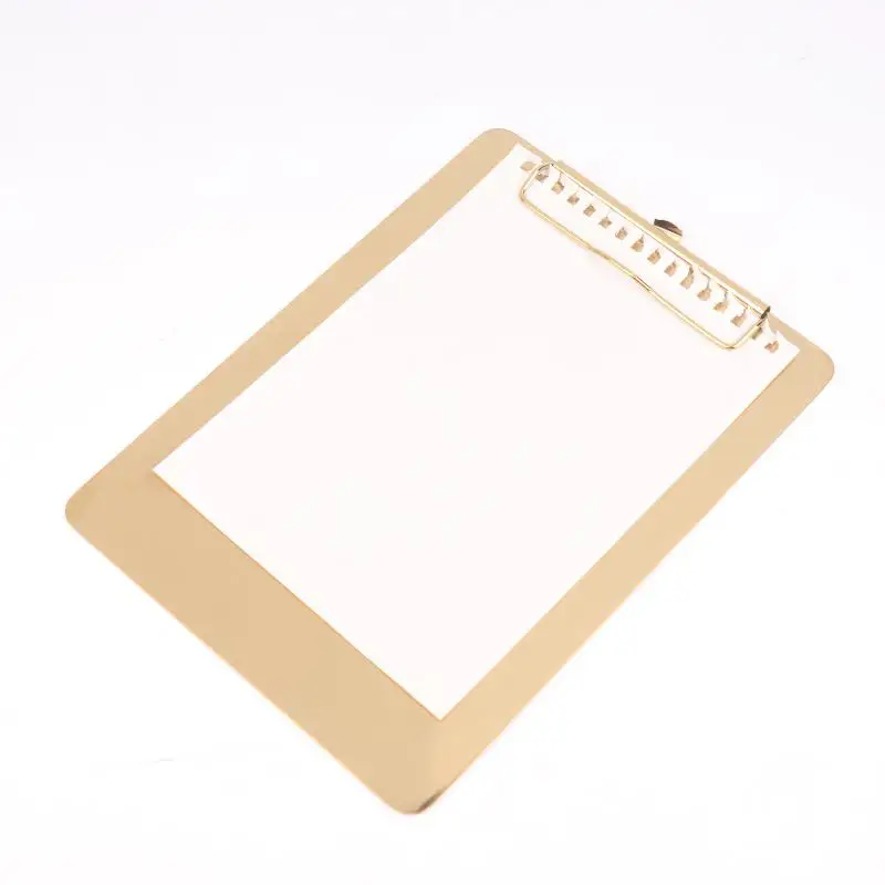 골든 스테인레스 스틸 클립보드 학교 사무실 비즈니스 프레젠테이션을 위한 경량 문서 홀더 정리함