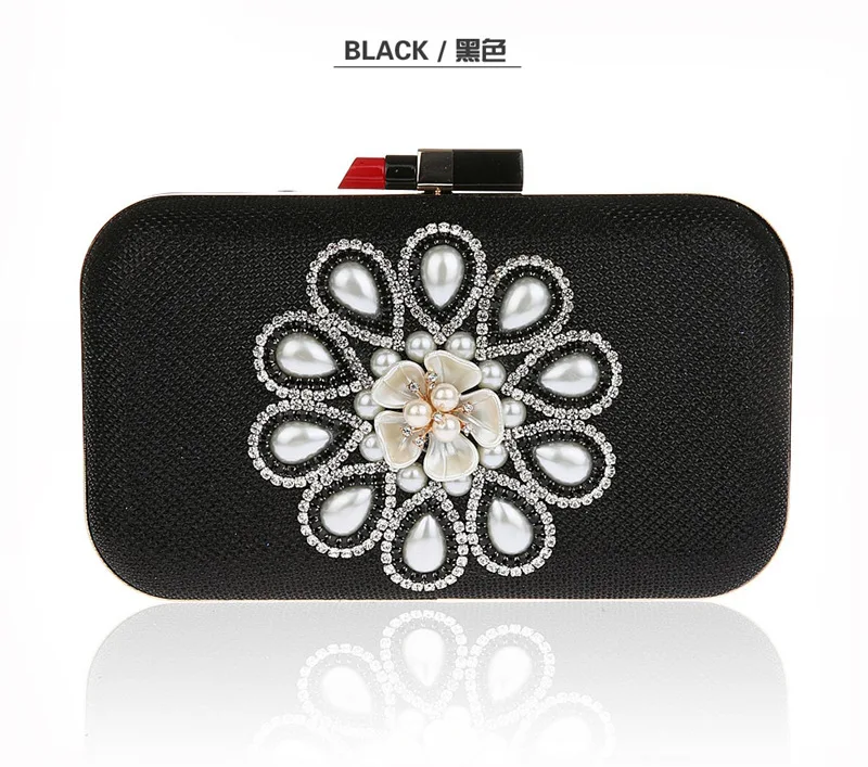 New Women Flowers Evening Clutch Bags Handmade Wedding Banquet Shoulder Bags Mini Clutch Purse Fashion Wallets 5 Colors