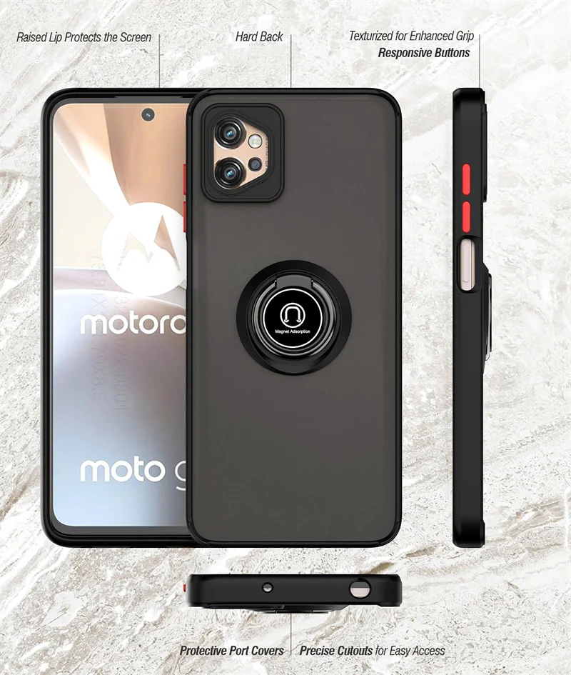 Shockproof Armor Case with Magnet Ring Holder Cover