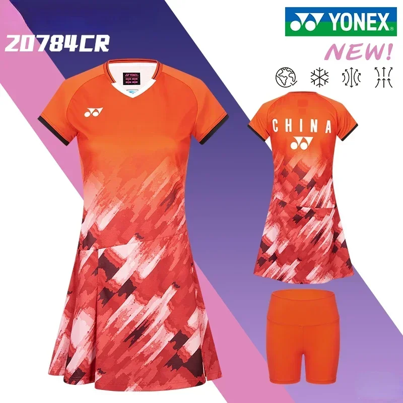 original Fashion sport jersey, short sleeve dress,badminton skirts tennis, for national team , wome bottom 20784CR