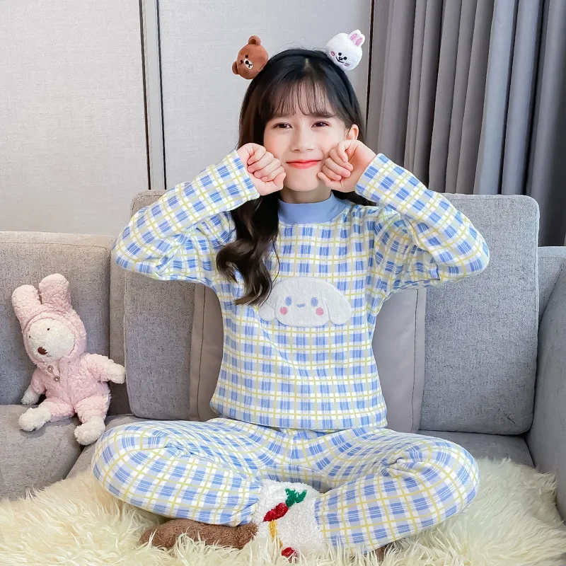 

Новинка Kawaii Sanrios Cinnamoroll Lotso Stellalou комплект термобелья с круглым вырезом плюшевое нижнее белье для девочек подарок на день рождения для девочек