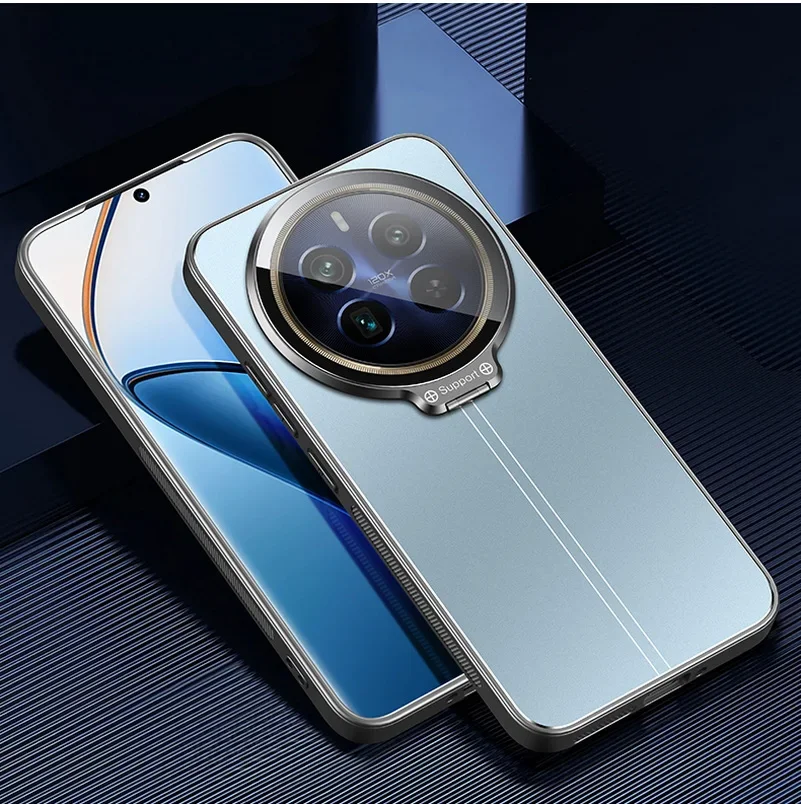 Enhanced Shockproof Matte Protection Case with Metal Lens Holder and Kickstand