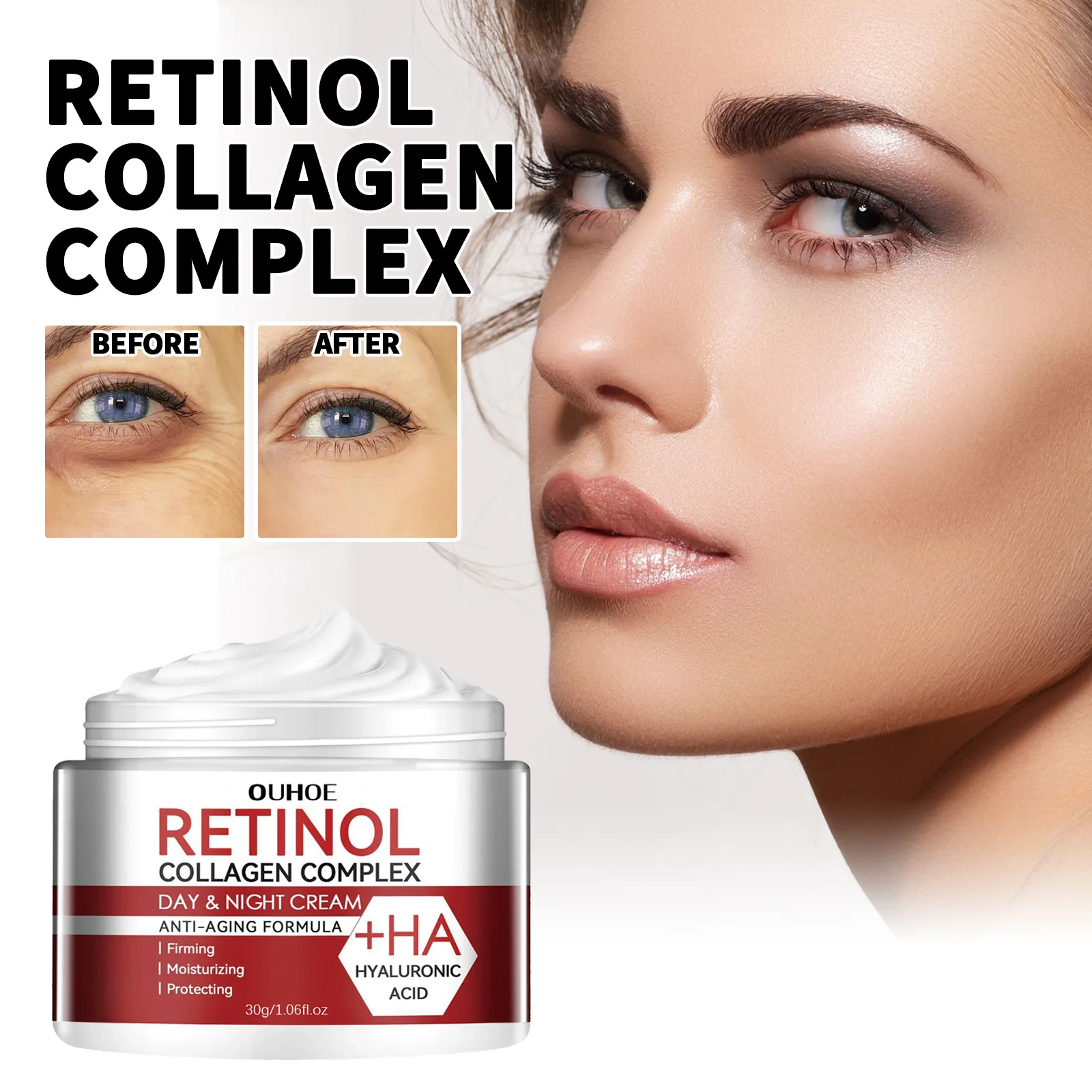 Retinol Anti aging Moisturizing face cream Anti wrinkle Lightening Fine Lines Black Eyes Tightening Pore Moisturizing face cream тканевая маска для лица ultru im sorry for my skin black mud mask tightening 18 мл