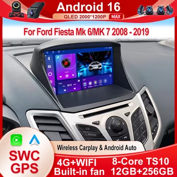 Radio de coche Carplay Android para Ford Fiesta Mk 6/MK 7 2008 - 2019 reproductor de vídeo Multimedia pantalla táctil navegación estéreo automática GPS 1