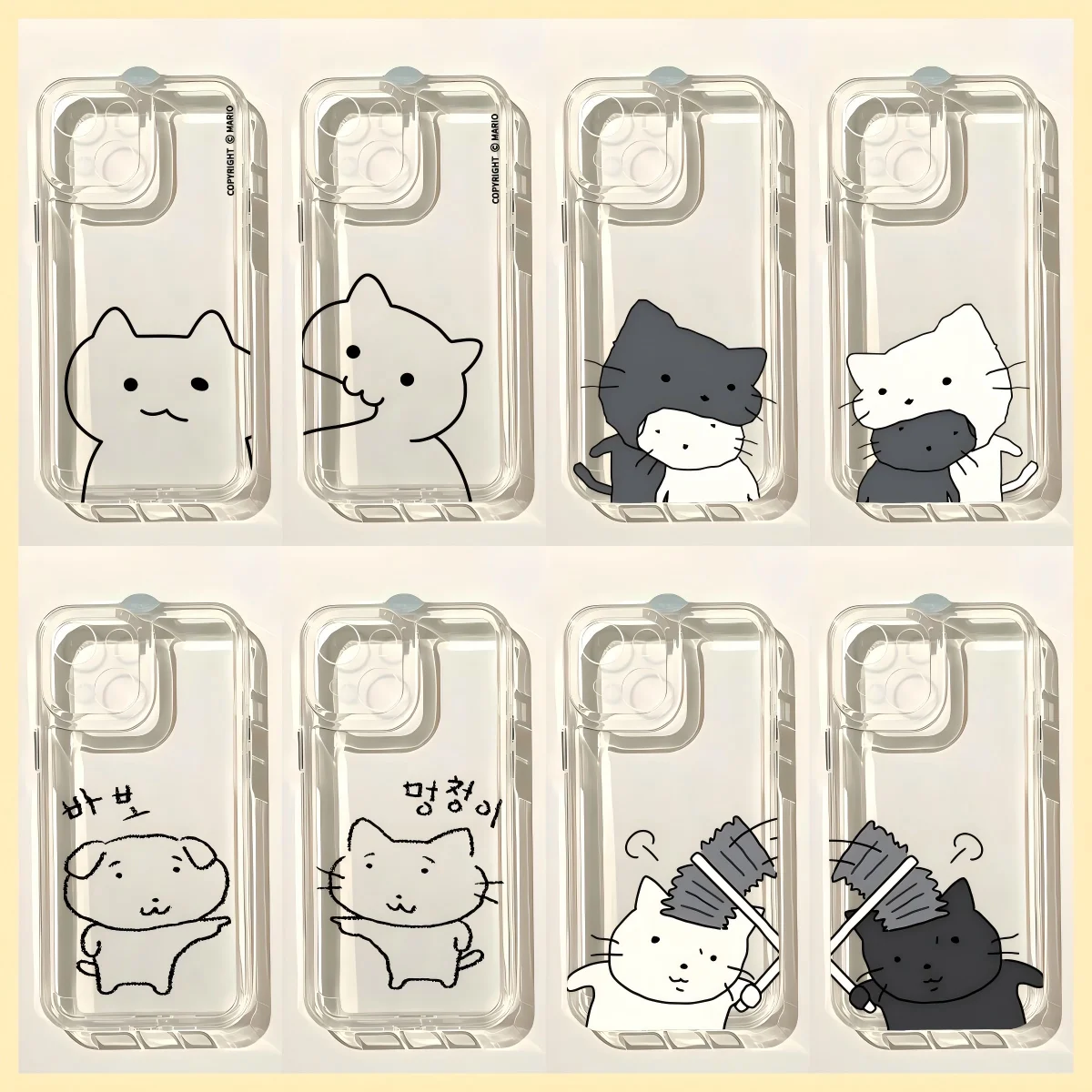 Adorable Kitten Couple Transparent Phone Case