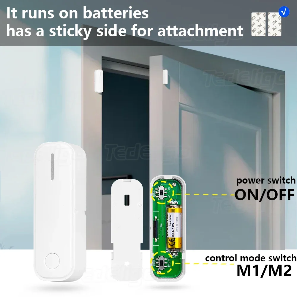 433Mhz Window Door Opening Sensor Switch Wireless Light Sensor AC 110V 220V Relay Receiver for Light,Extractor Hood,Exhaust Fan