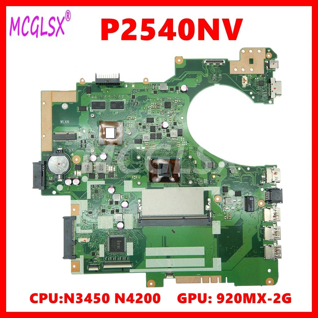 

P2540NV Notebook Mainboard For Asus P2540NV P2540N P2540 Laptop Motherboard with N3450 / N4200 CPU GT920MX-V2G GPU Tested OK