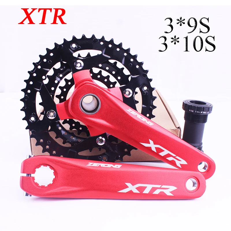

XTR Bicycle Crankset 104/64 BCD MTB Crankset 3*9S 3*10S Aluminum Alloy Integrated Crank 22/24/32/42/44T Bike Chainring Fit XTR