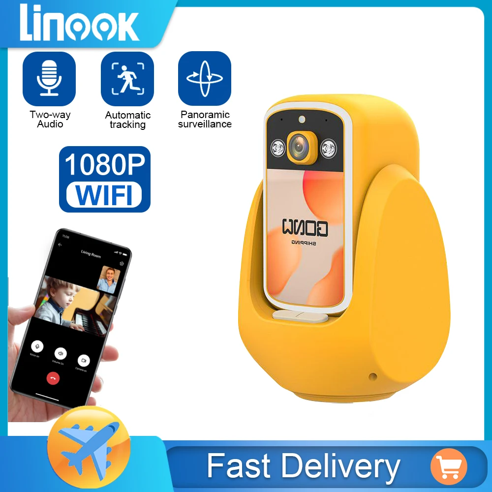 

Linook FHD 1080P video call wireless camera, indoor smart camera WIFI connection, CCTV monitoring mobile tracking.