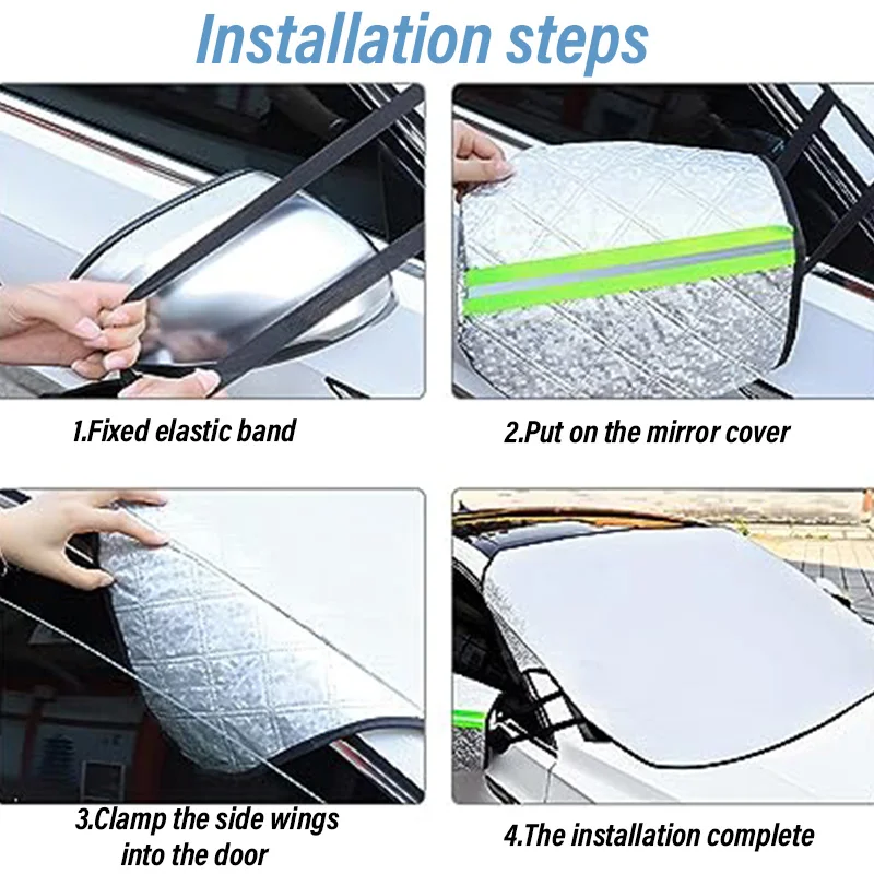 Windshield Cover for Ice and Snow, for Snow, Ice, UV,  Mirror Protector, Windproof Sunshade Cover for Cars, common to most cars