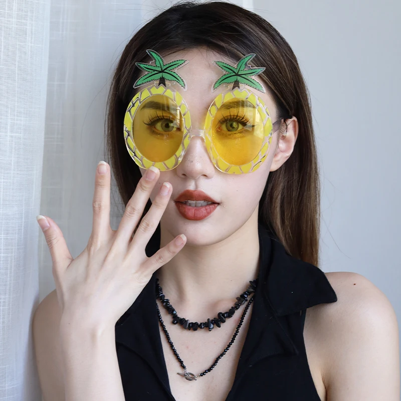

Hawaiian Various Pineapple Cosplay Anime Sunglasses Summer Beach Wedding Dress up Cosplay Mask Factory Wholesale