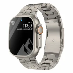 Premium Titanium Metal Strap for Apple Watch - Elegant Link Bracelet (Titanium)