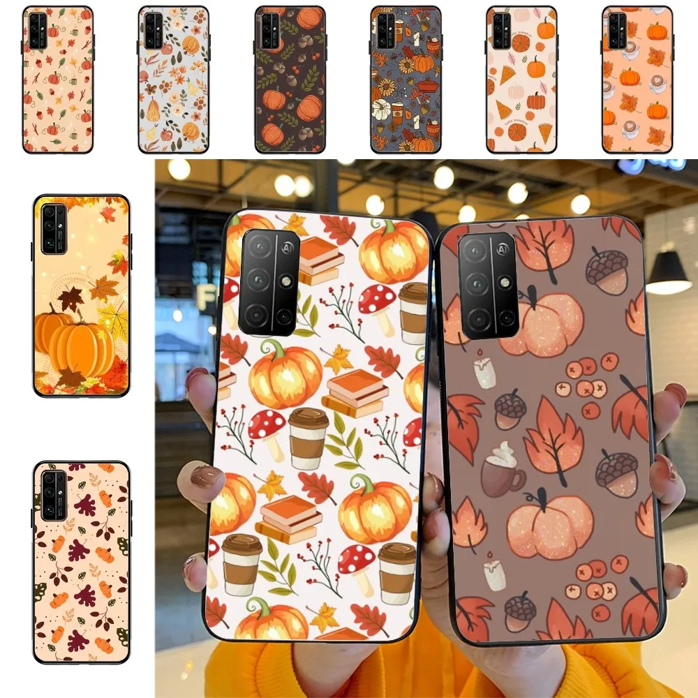 

Autumn Pumpkin Leaf Halloween Phone Case For Huawei Honor 10 Lite 9 20 7A Pro 9X Pro 30 Pro 50 Pro 60 Pro 70 Pro Plus
