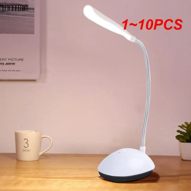 

1~10PCS Table Reading Lamp For Study LED Desk AAA Battery Powered Lamp No Include Dimmiable Mini Smart Rechargeable Eye