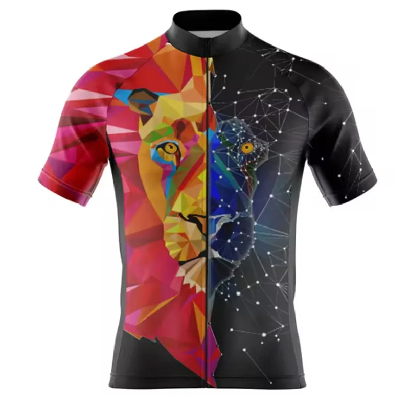 3D Lion Bike Clothing,Quick Dry Cycling Jersey for Men, Short Sleeve, MTB Bicycle Jersey, Road Cycling Shirt, Summer
