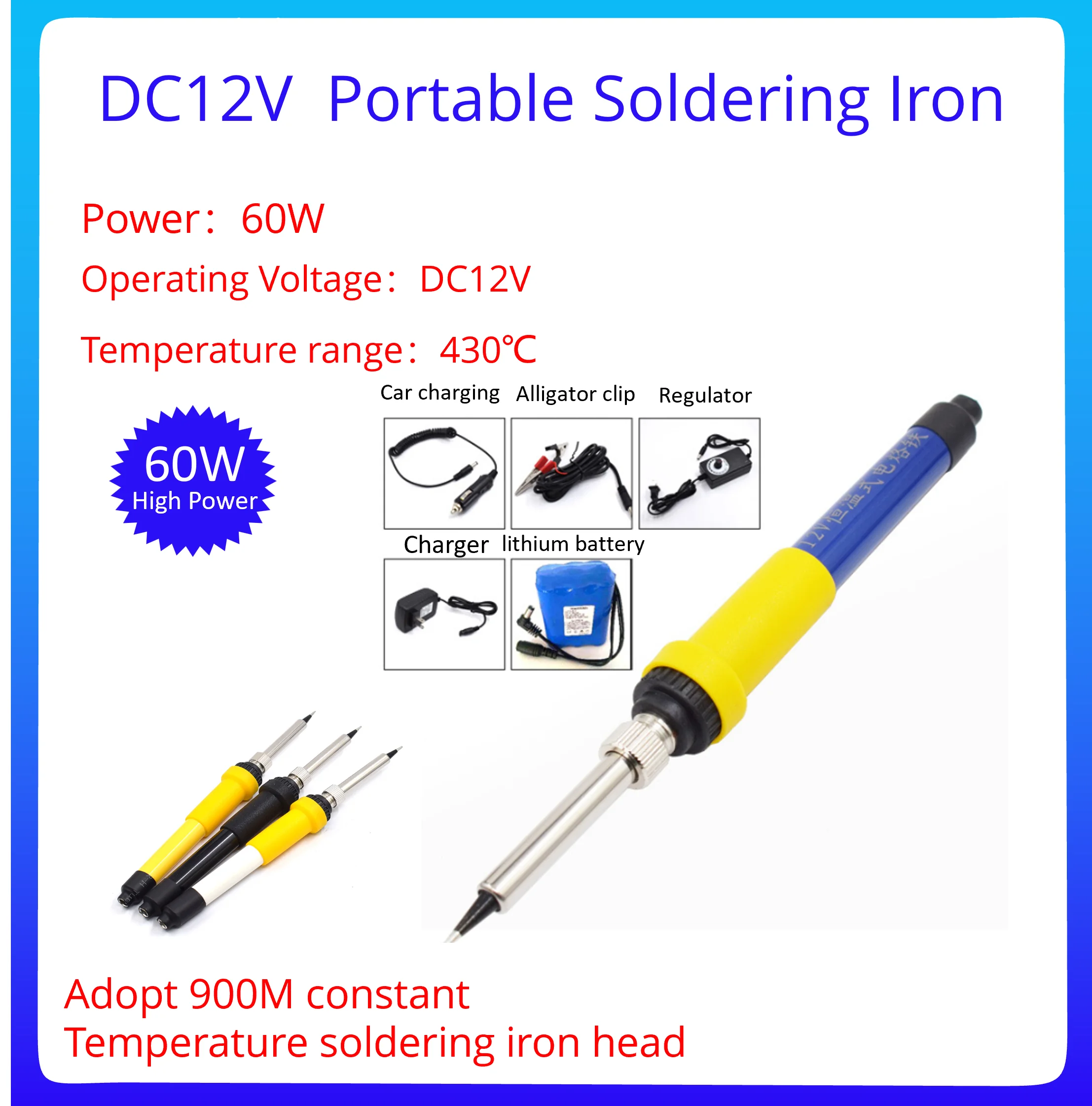 DC 12V Soldering Iron Car Battery Low Voltage Electrical Soldering Iron