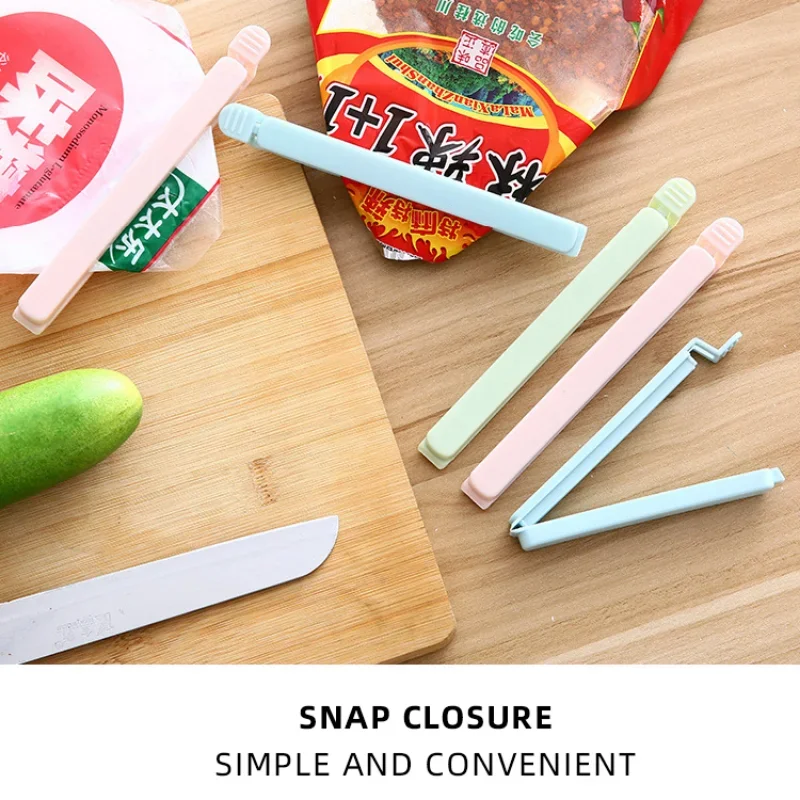 10PCS 가방 클립 식품 스낵 밀봉 클립12/15.5cm 휴대용 주방 보관 액세서리 도구 탄성 버클 패키지 가방 클램프