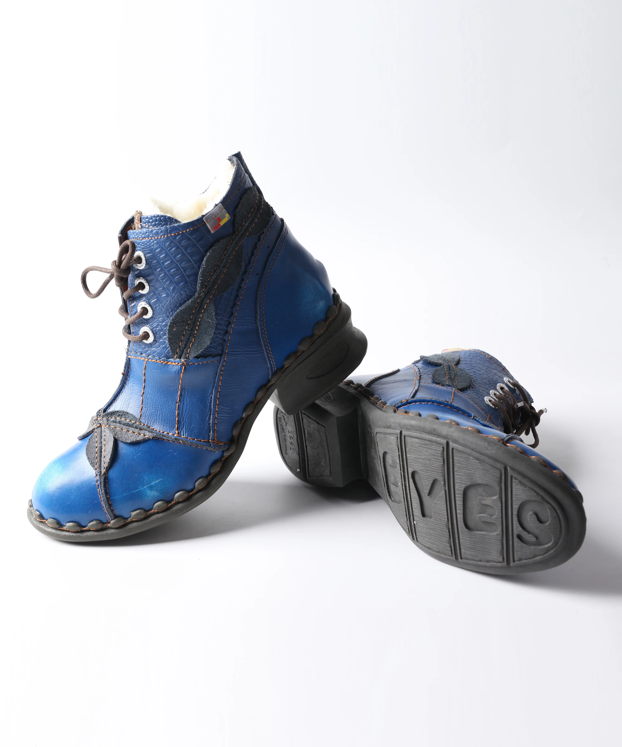 Tma Augen Winter gewaschen Leder Oxford Stiefel Mode Damenschuhe – Detail 9