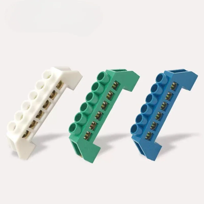 Bridge Type Zero Line Ground Bar Grounding Copper Bar Distribution Box to Zero Terminal Block Connector Earth Neutral 4-12 Hole ground bar connector