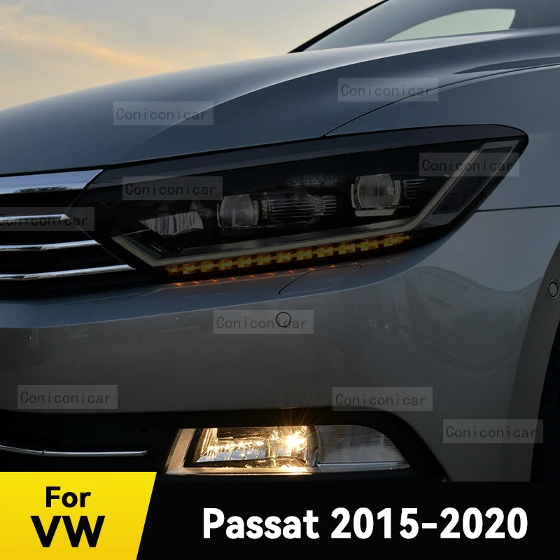 

Для Volkswagen VW PASSAT 2015-2022 Автомобильная фара черного цвета ТПУ Защитная крышка пленка Передняя зеркальная меняющая цвет аксессуары