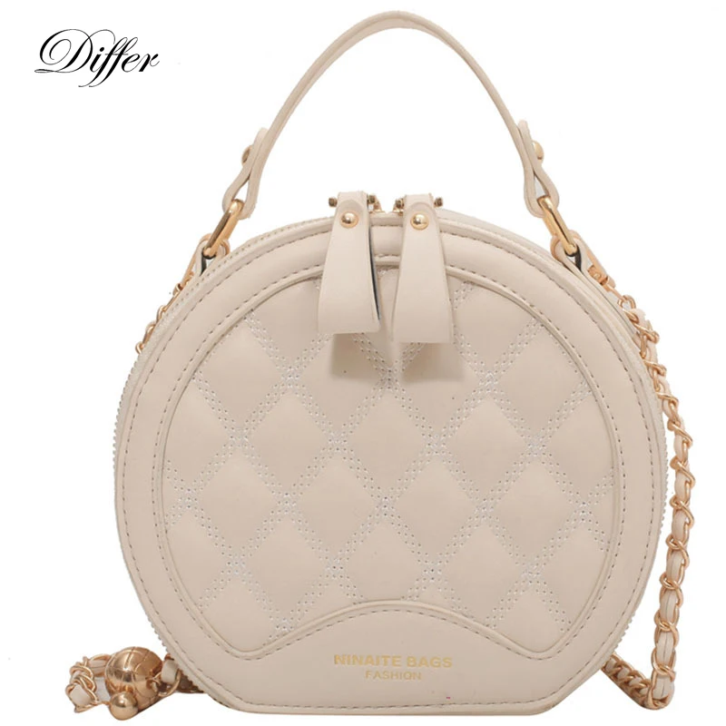 

New Brand Designer Handbags for Women PU Leather Women Shoulder Bag Round Tote Fashion Chain Crossbody Bag Casual Purse Female