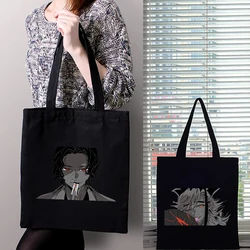 Shopping Bags Demon Slayer's Blade Tote Bag Cloth Groceries Shopper With Print Canvas Fabric Luggage Designer Handbags Handbag