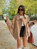 Fashion Lapel Woolen Jacket For Women 2024 Spring Single Breasted Long Sleeve Coats Female Elegant Oversized Chic Street Outwear 6