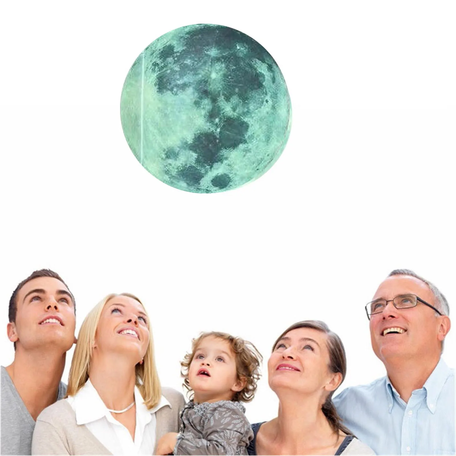 Luminous Wall Stickers 3D Wall Stickers 5/12/20cm Luminous Moon 3D Wall Sticker for Kids Room Living Room Bedroom Decor Glow In Dark Wallpaper