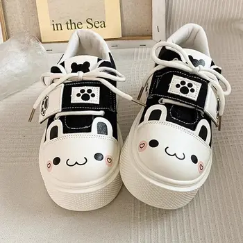 Women's platform vulcanized canvas shoes woman designer lace up trainers cat paw print sneaker 2026 New adorablle kitty sneakers 1