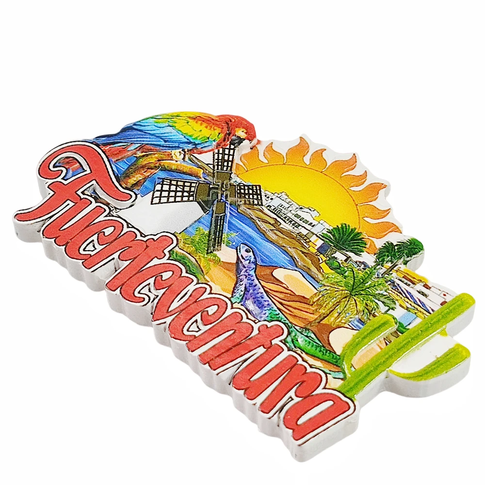 Magnete Frigorifero 3D Fuerteventura, Spagna - Souvenir Artigianale In Resina, Decorazione Casa E Cucina