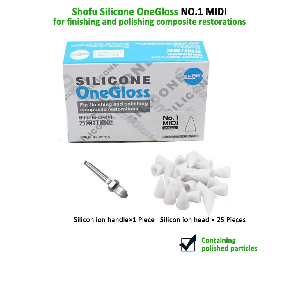 

New Shofu Dental Rubber Polishing Head 25Pcs Containing Polished Particles MIDI IC CUP Polishing and Finishing Set for Dental