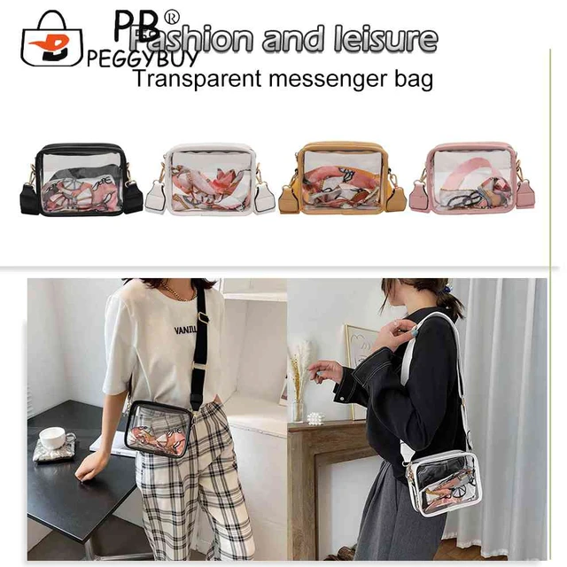 Women Fashion Transparent Crossbody Mini Square Purse Girls Ladies  Decorative Small Clear PVC Phone Stadium Approved Sling Bag - AliExpress