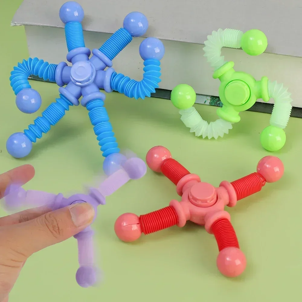 1pcs Fidget Spinner Toys Kids Pop Tube Sensory Toys Suction Cup Games Plastic Transformable Stress Relief Children Adult Gifts 3