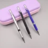 2.0 Retractable Mechanical Metal Plastic Pencil Colored Black 2mm Refill 2B Lead for Sketch Drawing School Drawing Pencil 6