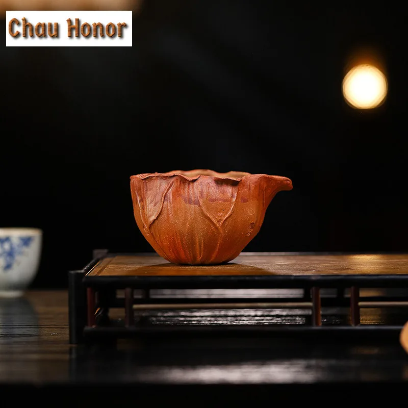 220ml Handmade Seedpod Lotus Purple Clay Tea Pitcher Divide Tea Cha Hai Dispenser Justice Cup Fair Mug Chinese Zisha Tea Set