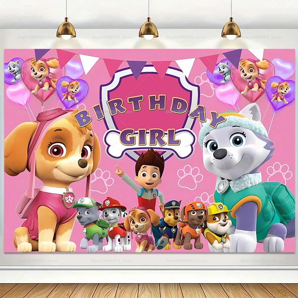 Paw Patrol Perro Rosa: El Fondo Ideal para Celebraciones de Niñas que