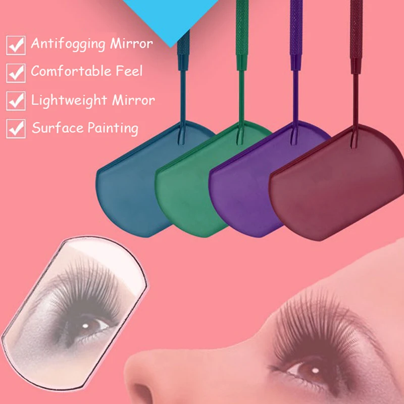 1PC Eyelash Mirror Magnifying Beauty Long Handle Mirror For Checking