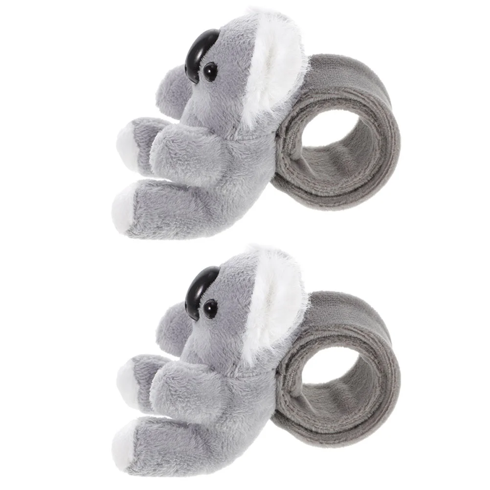 

2Pcs Plush Stuffed Koala Snap Bracelets Slap Band Wristband Party Favor Plush Slap Bracelet