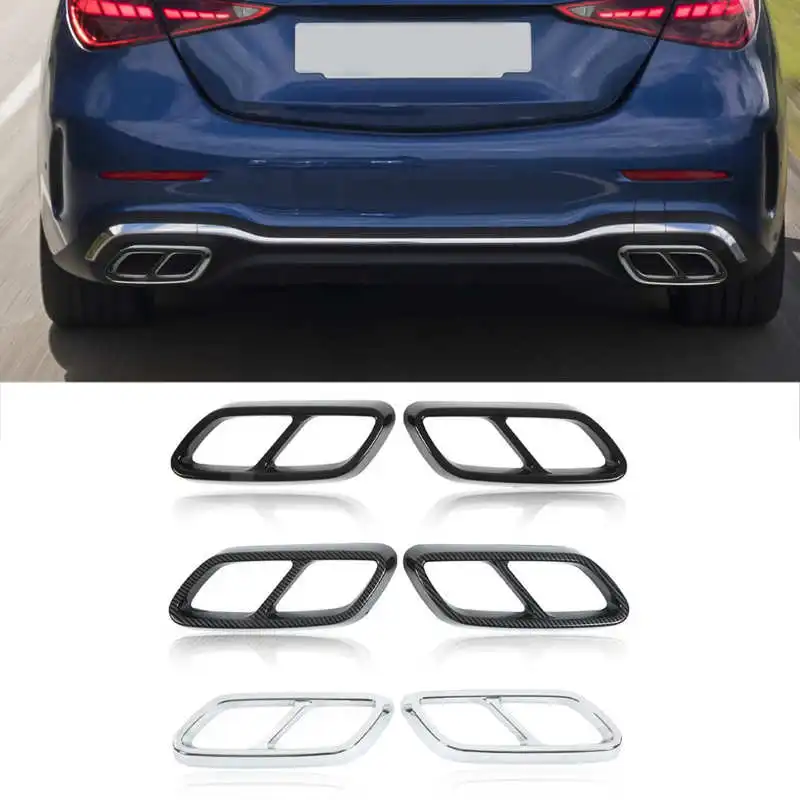 Hudiriy Black Tail Pipe Cover Trim For Cadillac XT6 2020-2021 – Stainless Steel Exhaust Muffler Tip Decal, 3D Adhesive Design