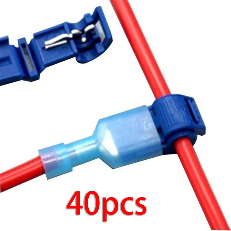 

40Pcs Quick Electrical Cable Connectors T-Tap Connector Snap Splice Lock Wire Terminal Waterproof Crimp Wire Terminal