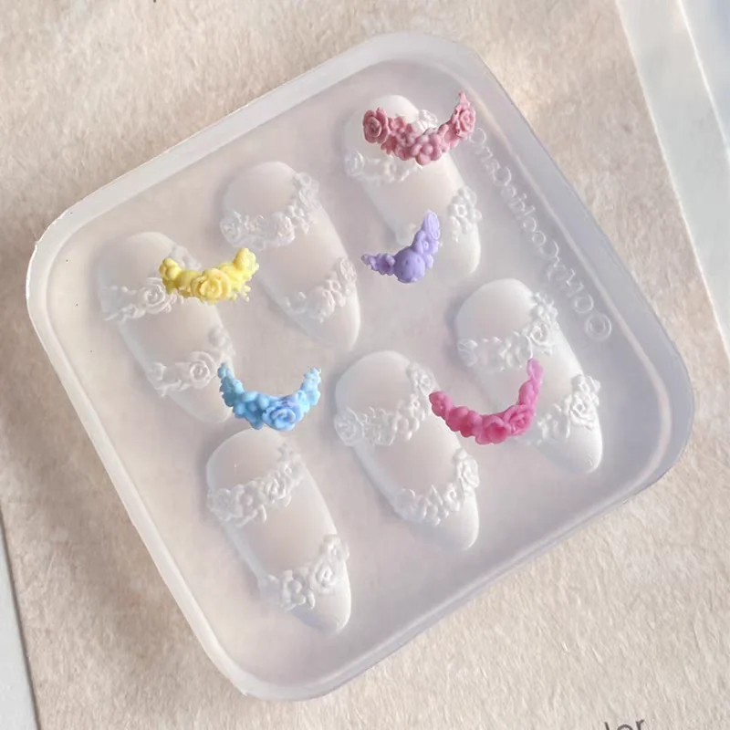 1pc 아이스크림 딸기 크림 쿠키 마녀 3D 아크릴 금형 네일 아트 장식 고양이 DIY 디자인 실리콘 네일 아트 손톱 금형