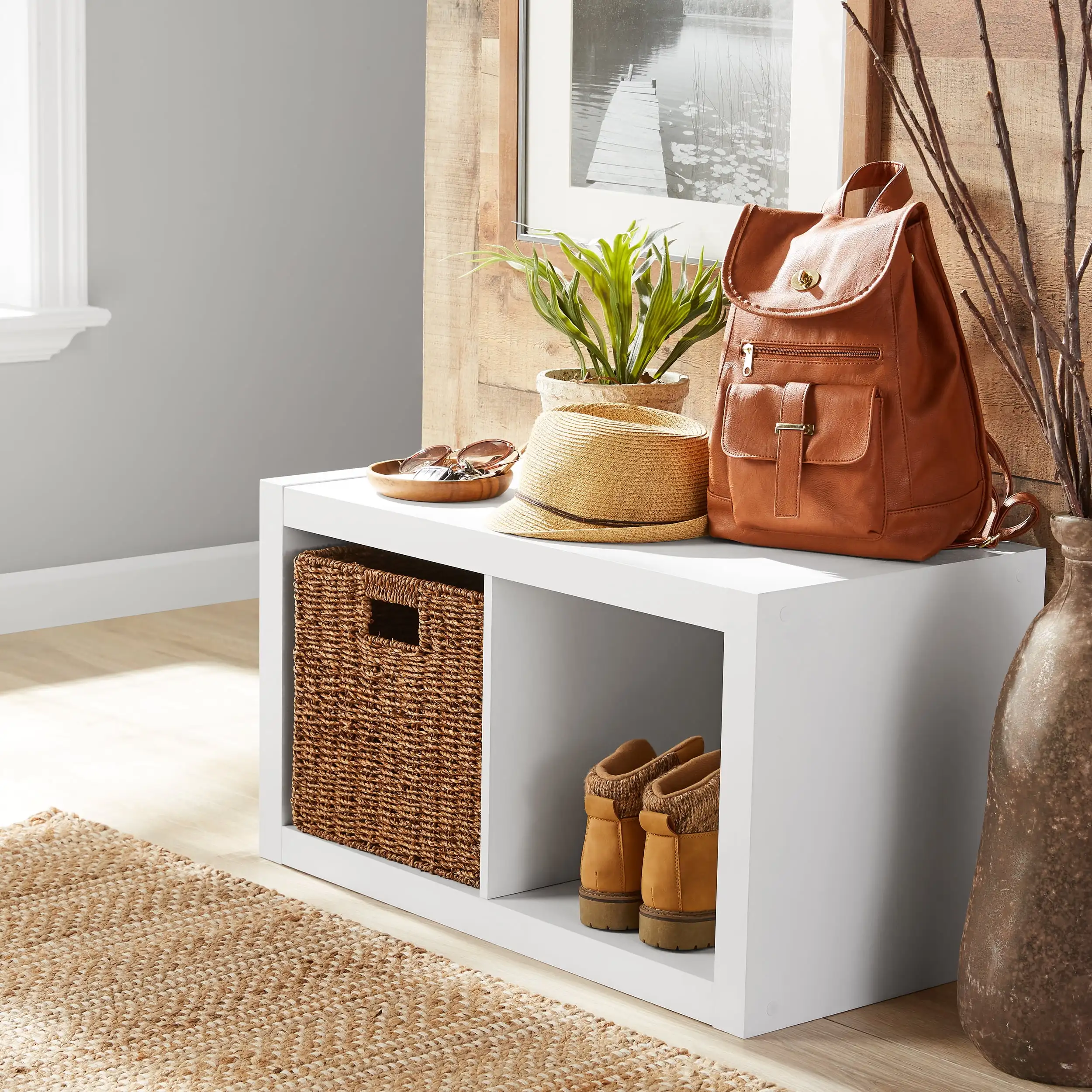 

Better Homes & Gardens 2-Cube Storage Organizer, White Texture