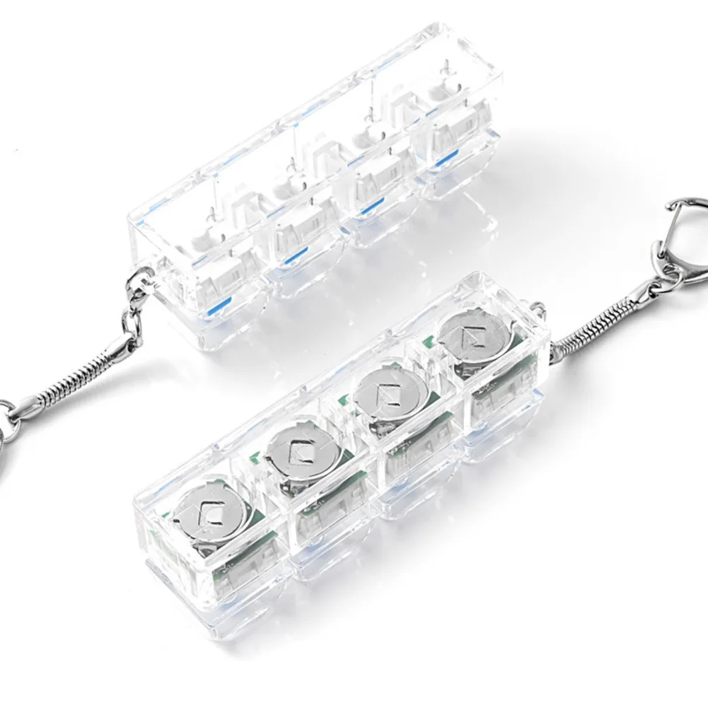 1pc 4키 기계식 키보드 테스터 LED 키보드 키 장난감 스트레스 해소 DIY 피젯 버튼 키캡 피젯 키체인 장난감