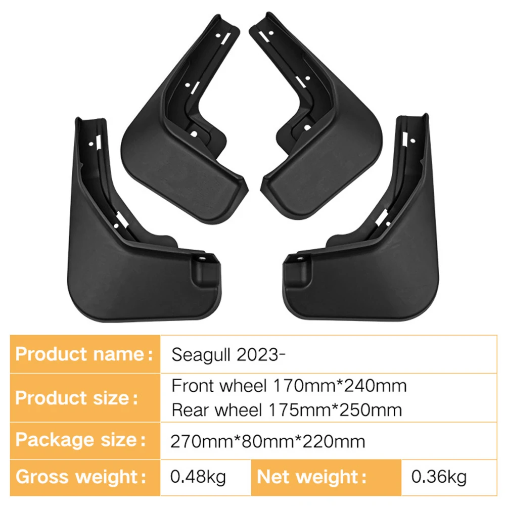 Mud Flaps Splash Guards Replacement Compatible For BYD Seagull 2023 Automobile Wheel Protector Mudguards Mudflaps Accessories