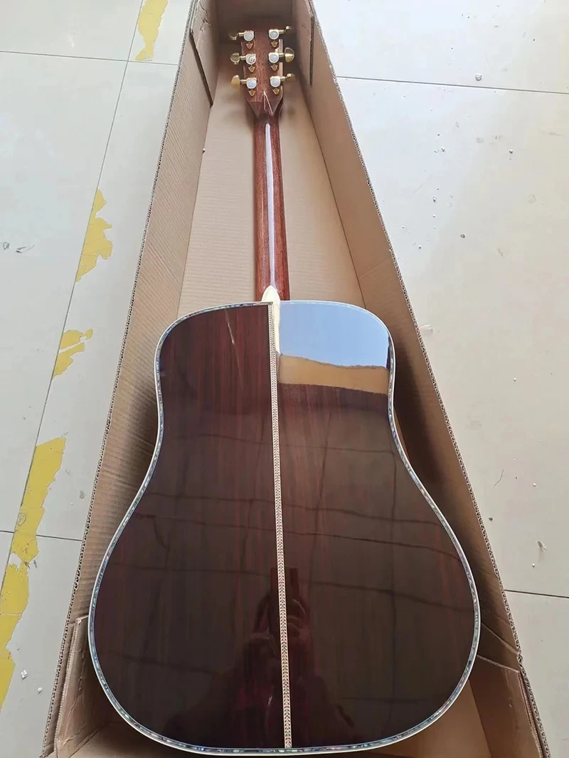 6 string wooden guitar rosewood fingerboard body wrapped colored edges wooden guitar