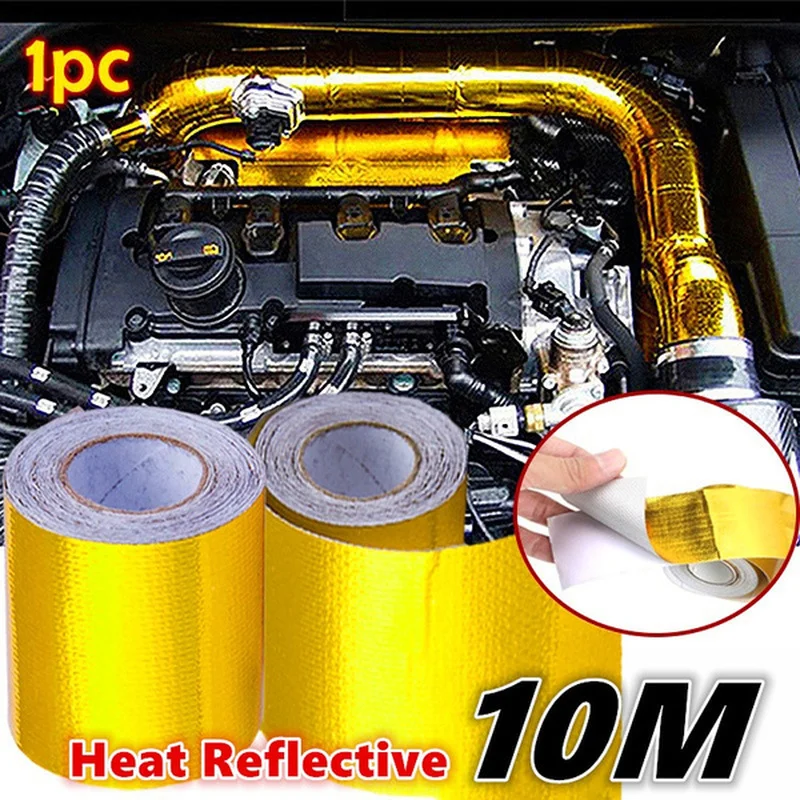 10M Gold Thermal Exhaust Tape Air Intake Heat Insulation Shield Wrap