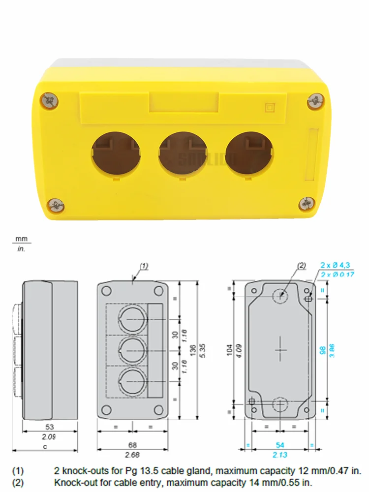Estação do Controle Ip65 Sal La68h Xalkd03 estacao do controle ip65 sal la68h xalkd03 02