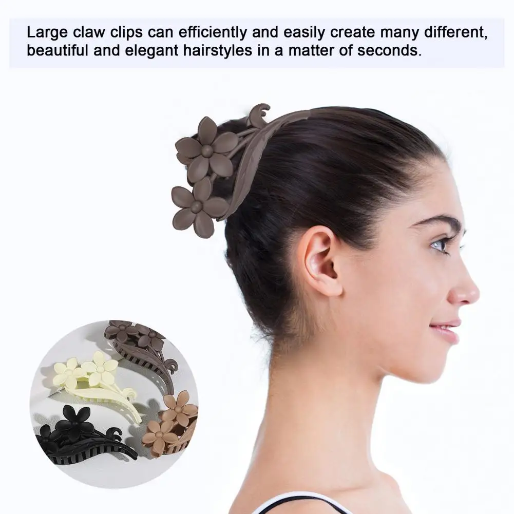 

Back Head Hair Clip Korean Style Flower Hair Claw Medium Non-slip Hair Clips for Women Girls Strong Hold Banana Jaw Clip Frosted
