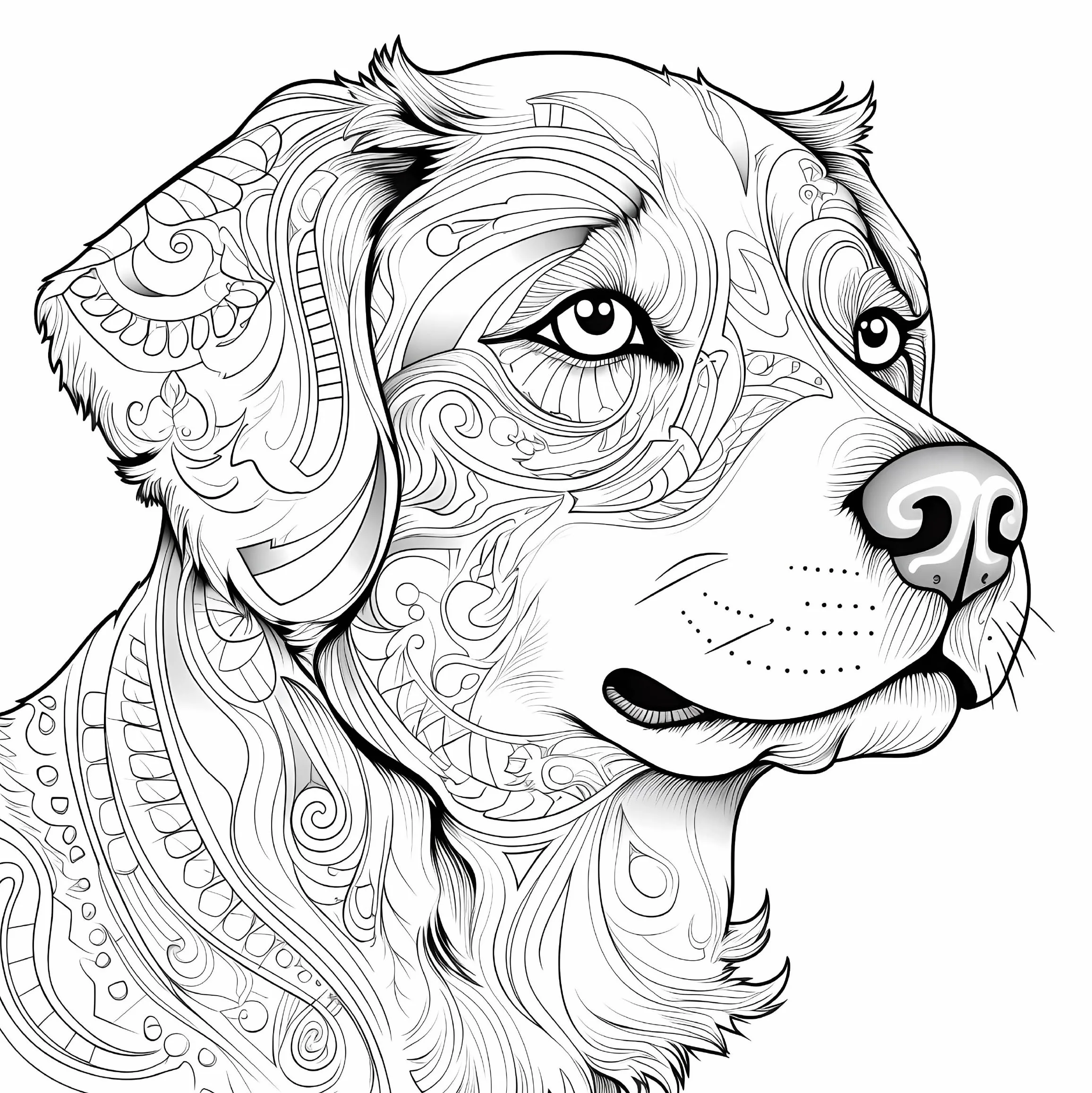 Mandala Dog Art Coloring Book 20 Page For Birthday Party Relieve Stress Kill Time Graffiti Painting Drawing Adult Picture Books 6